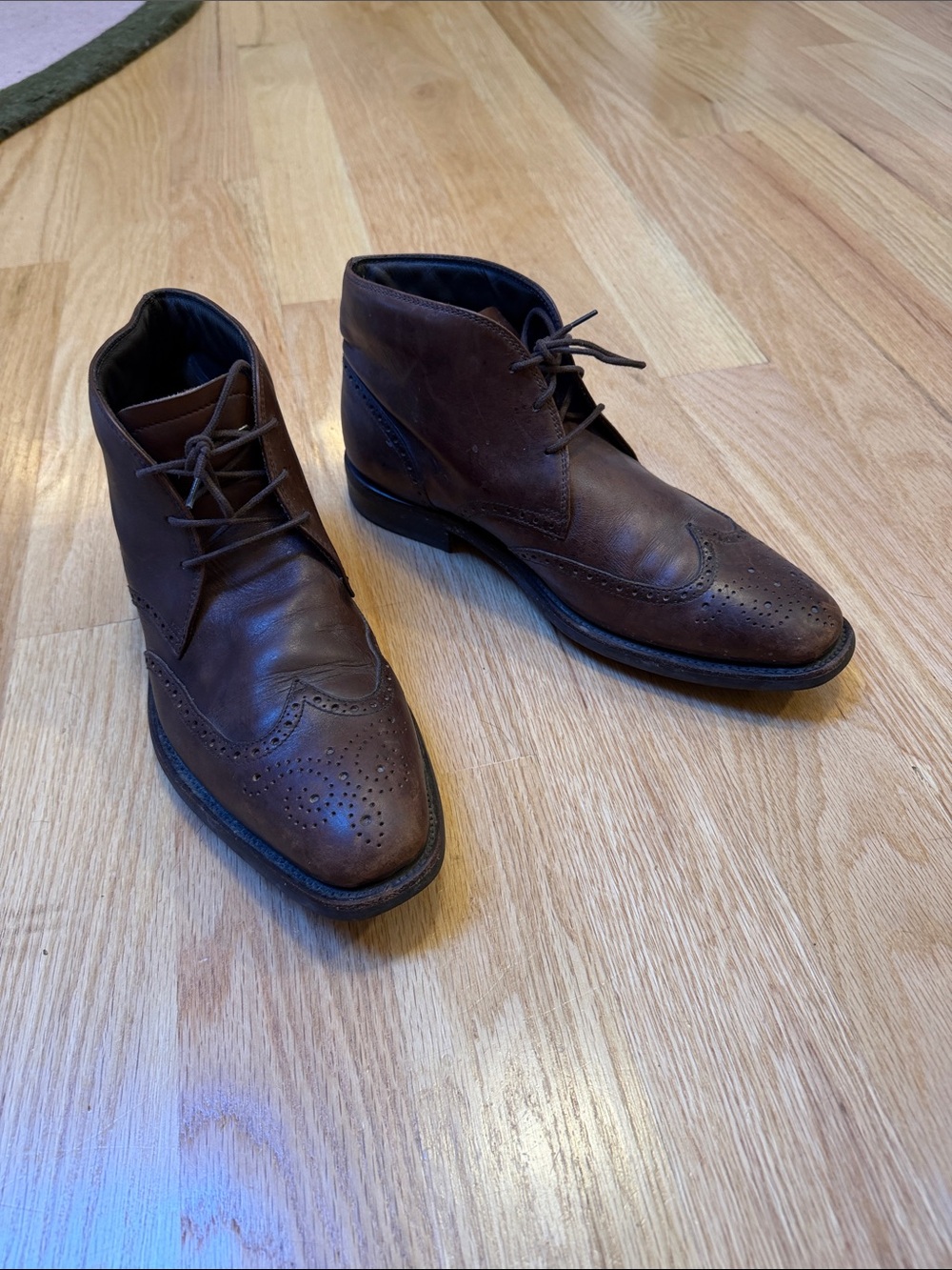 Tod's Brown Leather Brogue Chukka Boots